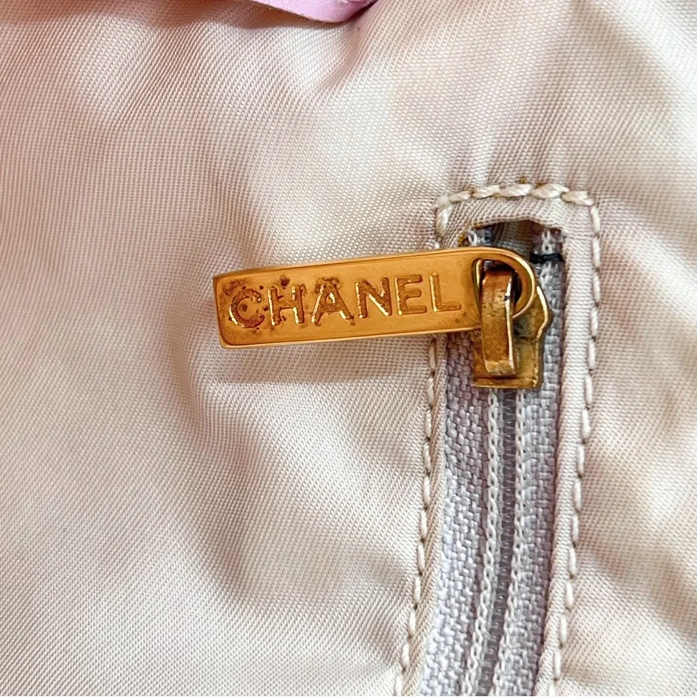 CHANEL Nylon Medium Travel Tote Bag Pink